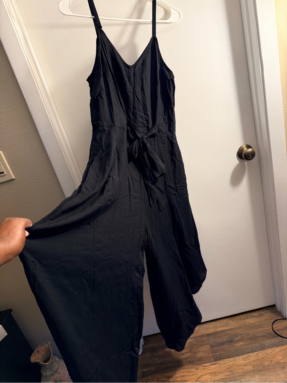 MSK Black Wide-Leg Tie-Waist Jumpsuit